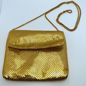 Valerie Stevens Metallic Gold Mesh Mini Purse Evening Bag Cocktail Party